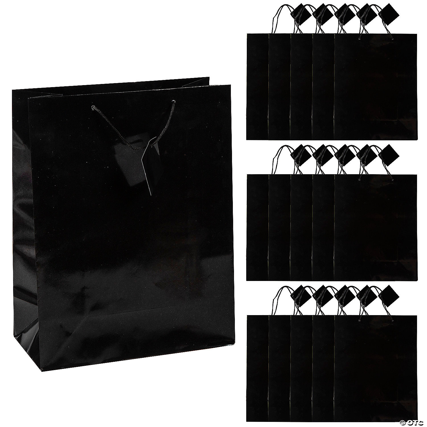 10 1/2" x 13" Large Black Gift Bags - 12 Pc. 3 10 1/2" x 13" Large Black Gift Bags - 12 Pc.