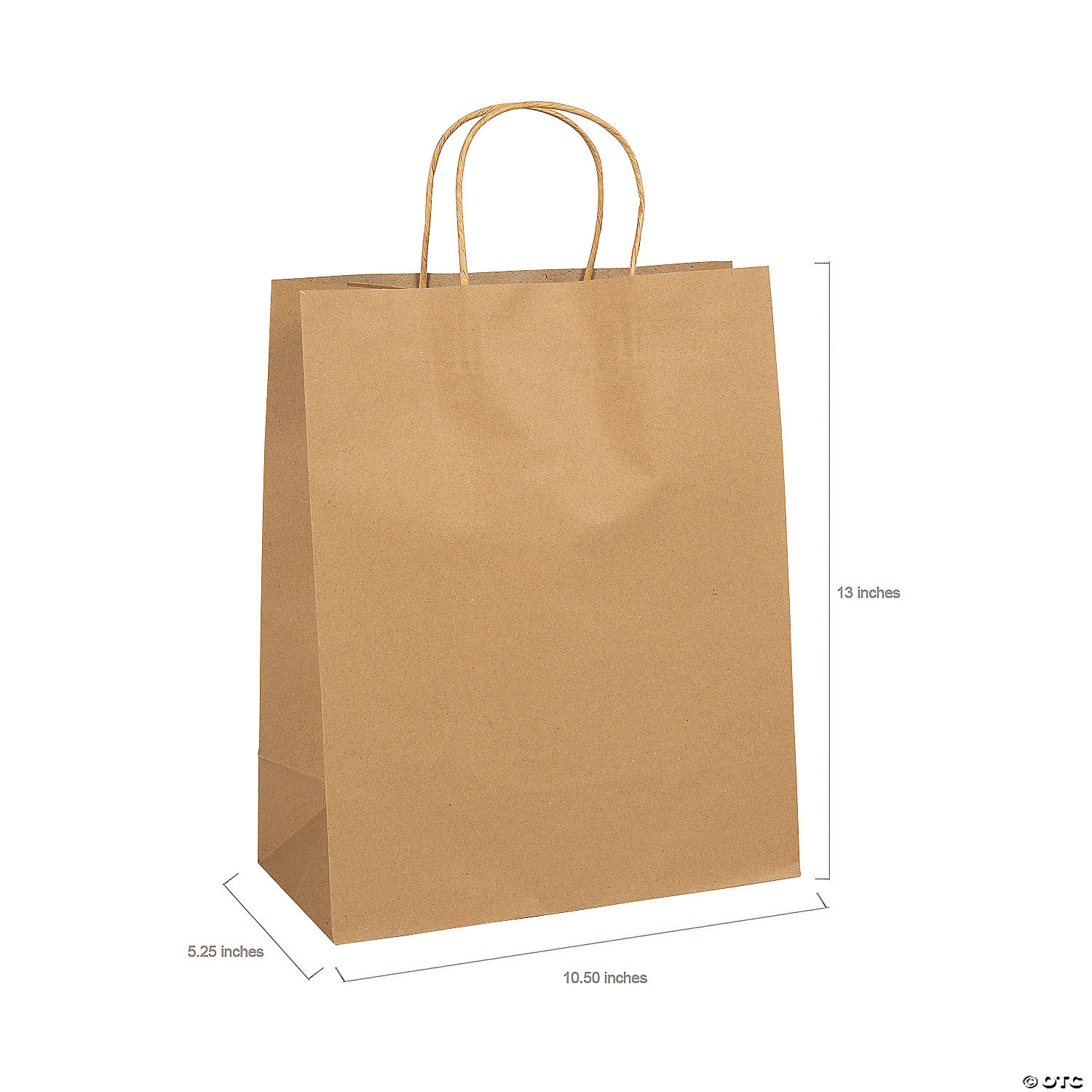 10 1/2" x 5 1/4" x 13" Large Brown Kraft Paper Gift Bags - 12 Pc. 4 10 1/2" x 5 1/4" x 13" Large Brown Kraft Paper Gift Bags - 12 Pc. - Image 2