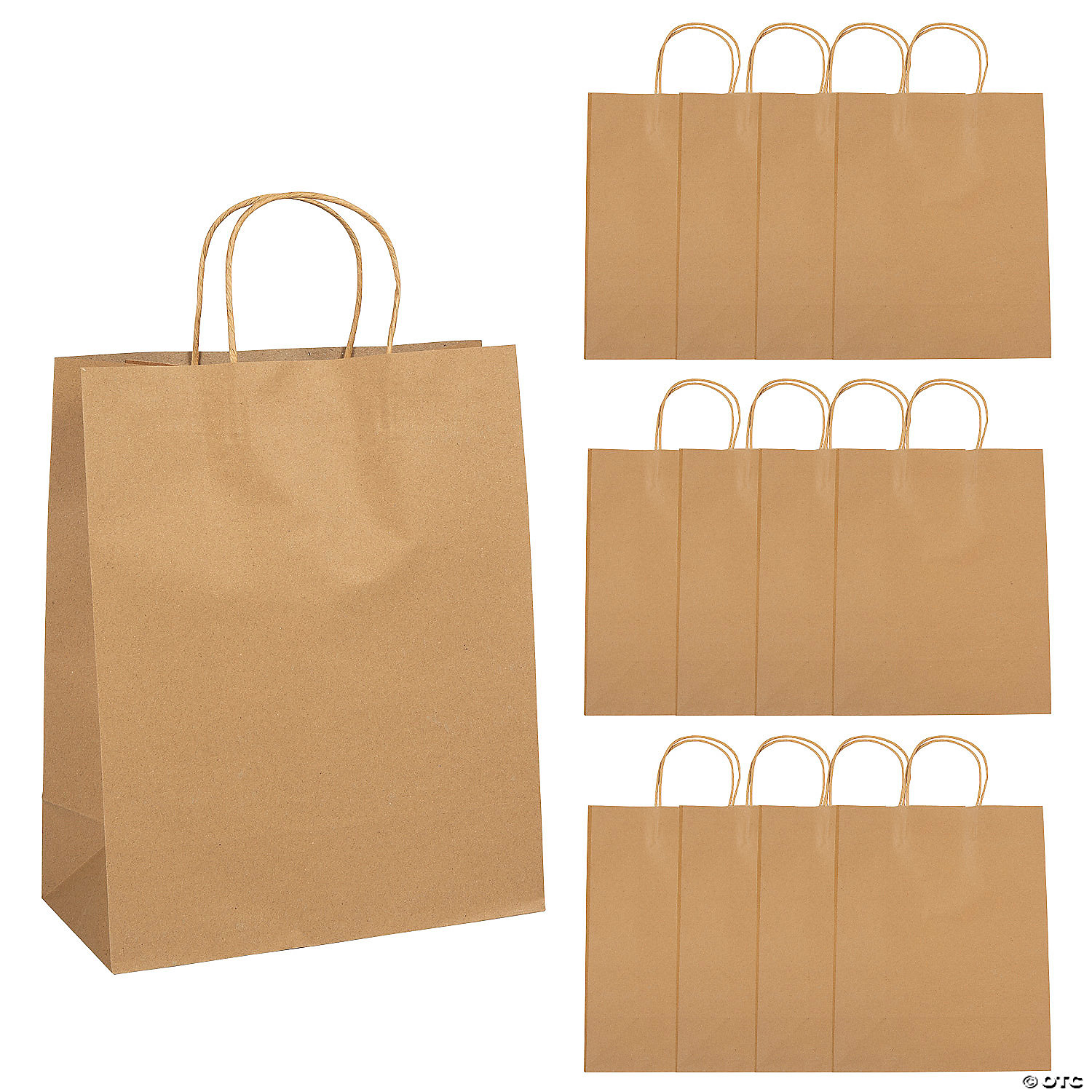 10 1/2" x 5 1/4" x 13" Large Brown Kraft Paper Gift Bags - 12 Pc. 3 10 1/2" x 5 1/4" x 13" Large Brown Kraft Paper Gift Bags - 12 Pc.
