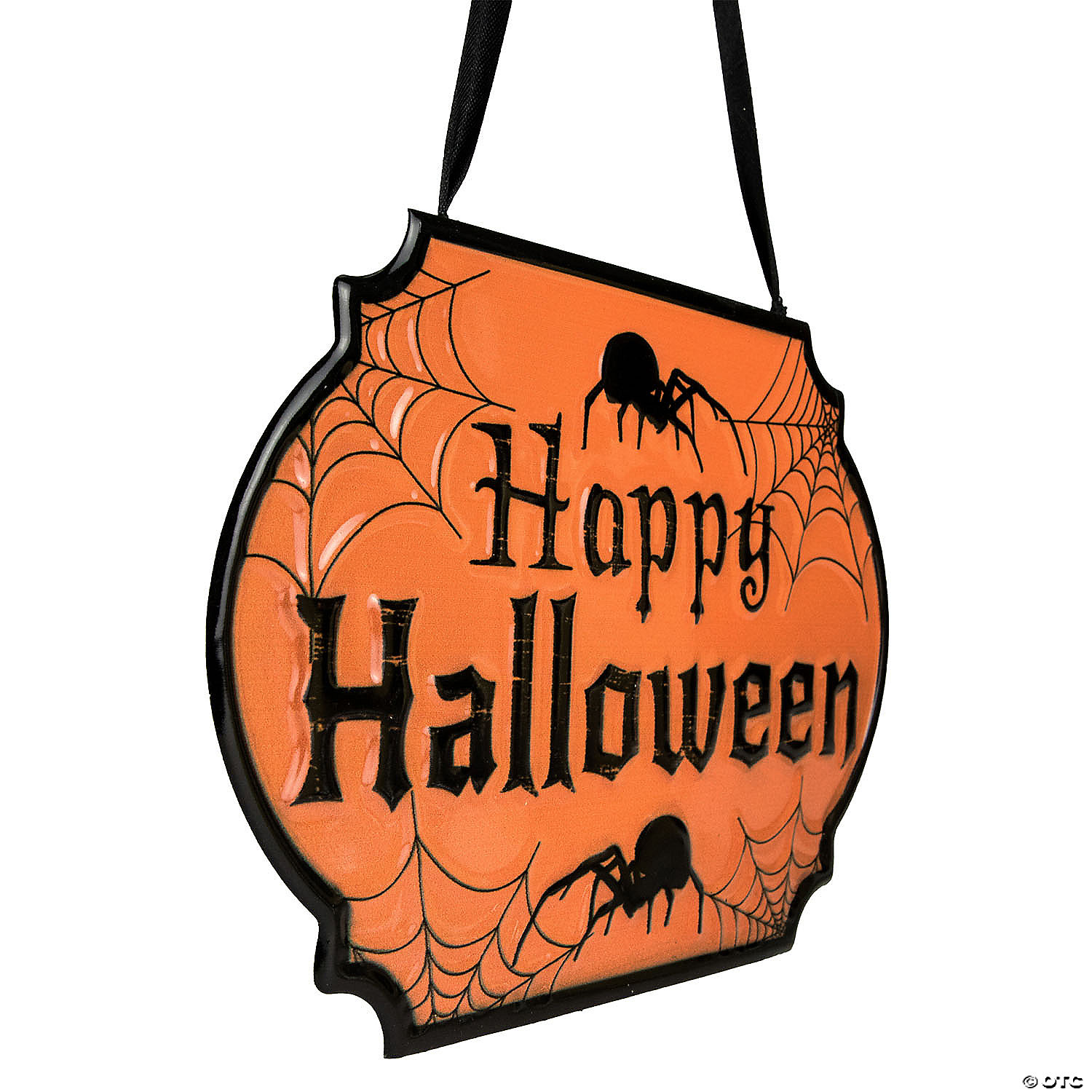 10" Orange and Black "Happy Halloween" Cauldron Pot Metal Wall Sign 5 10" Orange and Black "Happy Halloween" Cauldron Pot Metal Wall Sign - Image 3