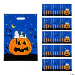 11 3/4" x 17" Peanuts® Halloween Trick-Or-Treat Plastic Goody Bags - 50 Pc.