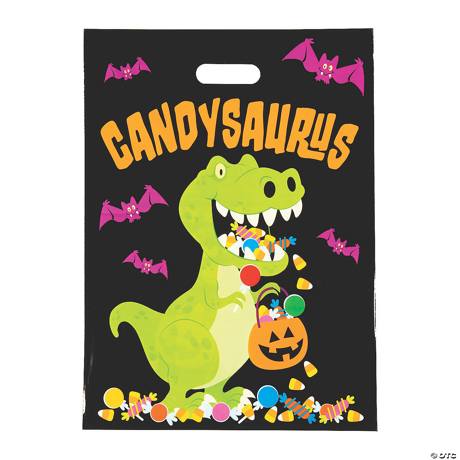 12 1/2" x 17" Bulk Candysaurus Trick-or-Treat Plastic Goody Bags - 50 Pc. 3 12 1/2" x 17" Bulk Candysaurus Trick-or-Treat Plastic Goody Bags - 50 Pc.