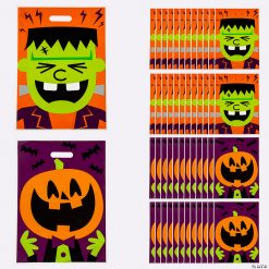 12 1/2" x 17" Bulk Halloween Character Plastic Trick-or-Treat Goody Bags - 50 Pc.