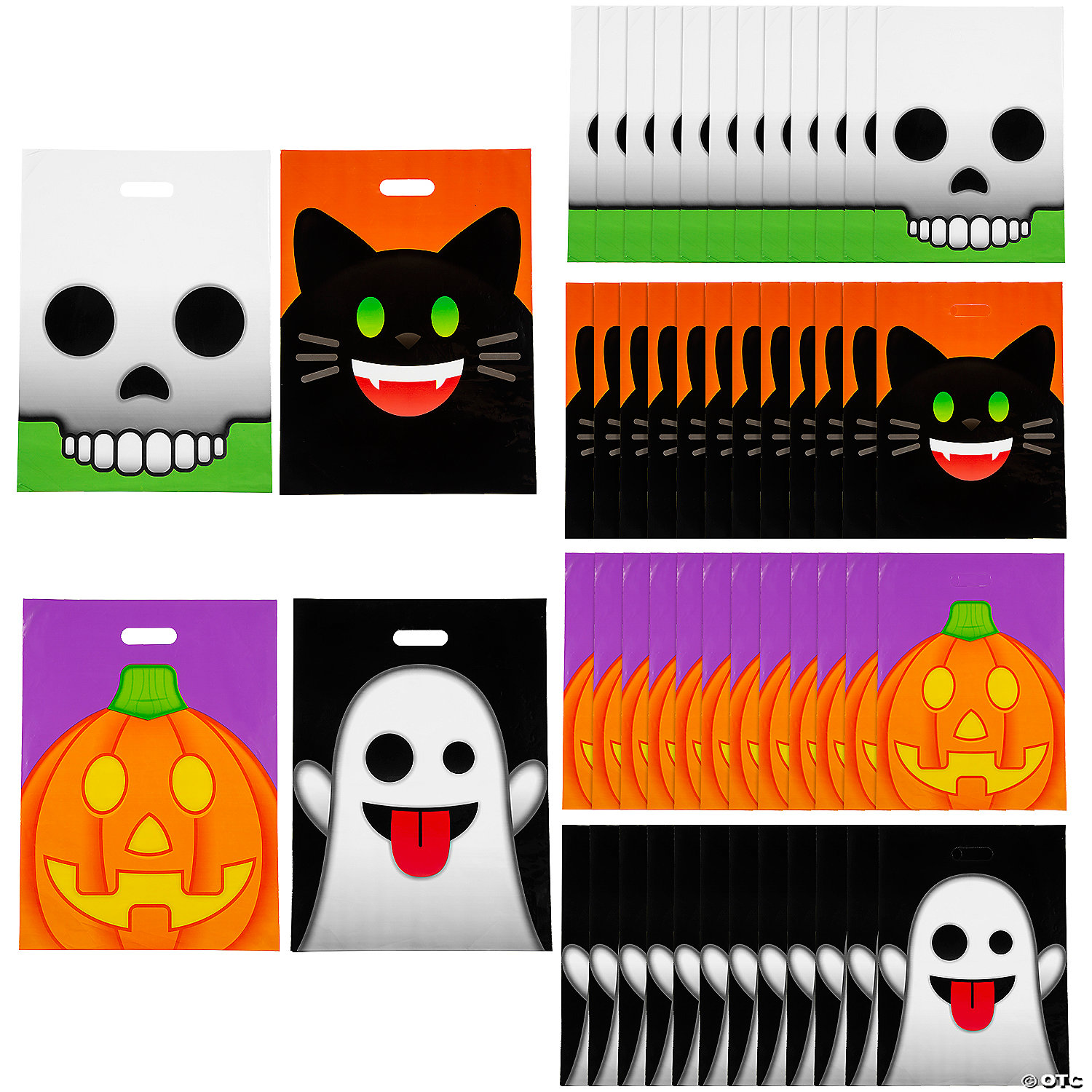 12 1/2" x 17" Bulk Large Halloween Emoji Face Trick-Or-Treat Plastic Goody Bags - 50 Pc. 3 12 1/2" x 17" Bulk Large Halloween Emoji Face Trick-Or-Treat Plastic Goody Bags - 50 Pc.