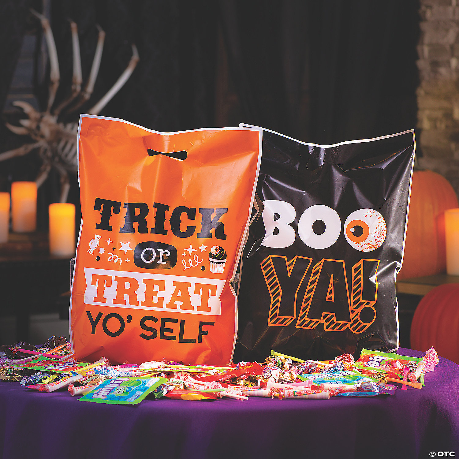 12-1/2" x 17" Halloween Funny Sayings Trick-or-Treat Plastic Goody Bags - 50 Pc. 5 12-1/2" x 17" Halloween Funny Sayings Trick-or-Treat Plastic Goody Bags - 50 Pc. - Image 3