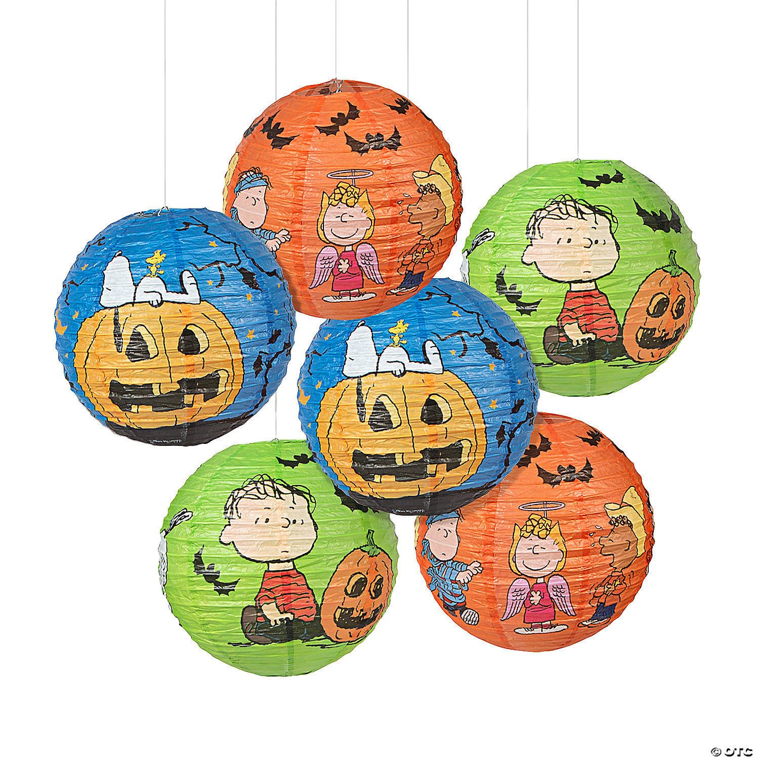 12" Peanuts® Halloween Hanging Paper Lanterns - 6 Pc. 3 12" Peanuts® Halloween Hanging Paper Lanterns - 6 Pc.