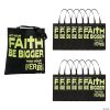 15" x 17" Large Nonwoven Glow-in-the-Dark Faith Over Fear Tote Bags - 12 Pc. -Halloween Costumes Halloween Party Supplies🎃 Sales 15 x 17 large nonwoven glow in the dark faith over fear tote bags 12 pc 13742375