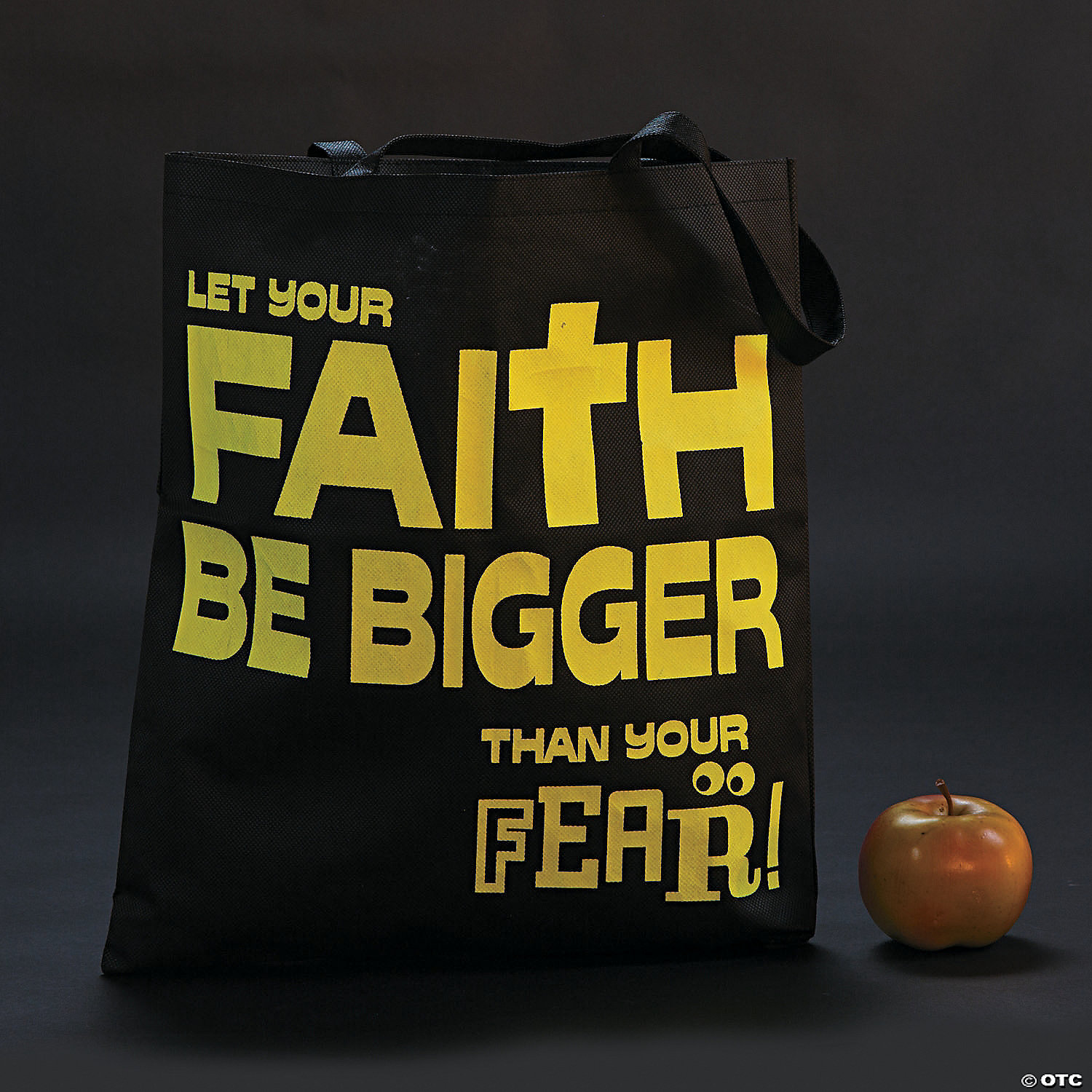 15" x 17" Large Nonwoven Glow-in-the-Dark Faith Over Fear Tote Bags - 12 Pc. 5 15" x 17" Large Nonwoven Glow-in-the-Dark Faith Over Fear Tote Bags - 12 Pc. - Image 3