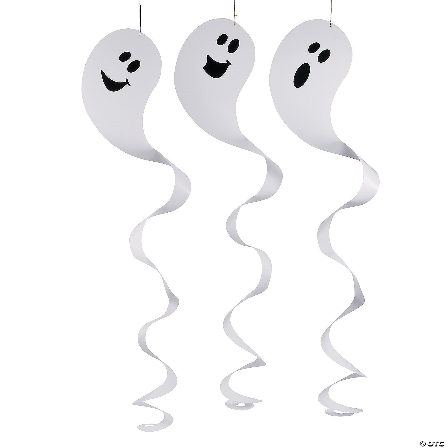 17" Giant Ghost Hanging Paper Swirl Halloween Decorations - 12 Pc. 3 17" Giant Ghost Hanging Paper Swirl Halloween Decorations - 12 Pc.