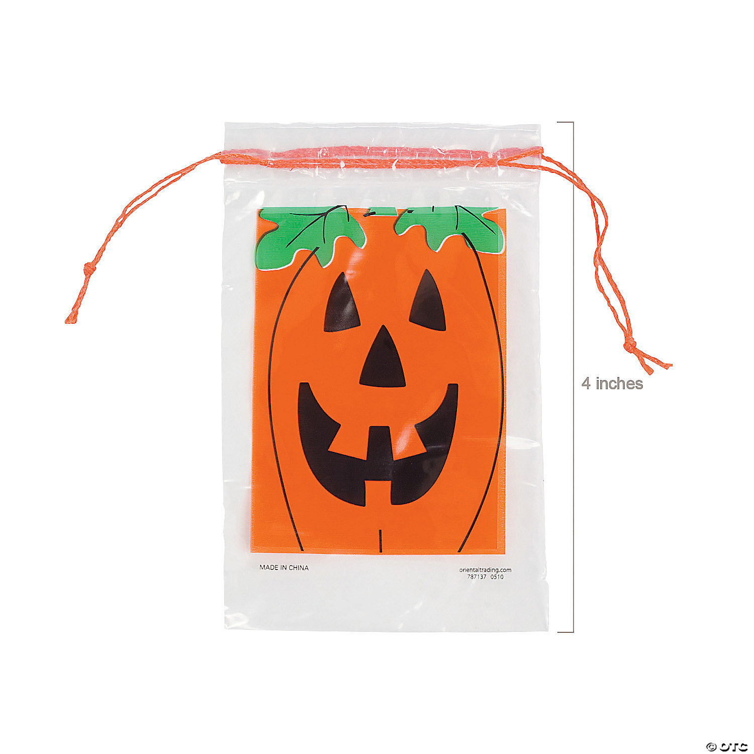 2 3/4" x 4" Bulk Mini Jack-O’-Lantern Paper Drawstring Treat Bags - 144 Pc. 4 2 3/4" x 4" Bulk Mini Jack-O’-Lantern Paper Drawstring Treat Bags - 144 Pc. - Image 2