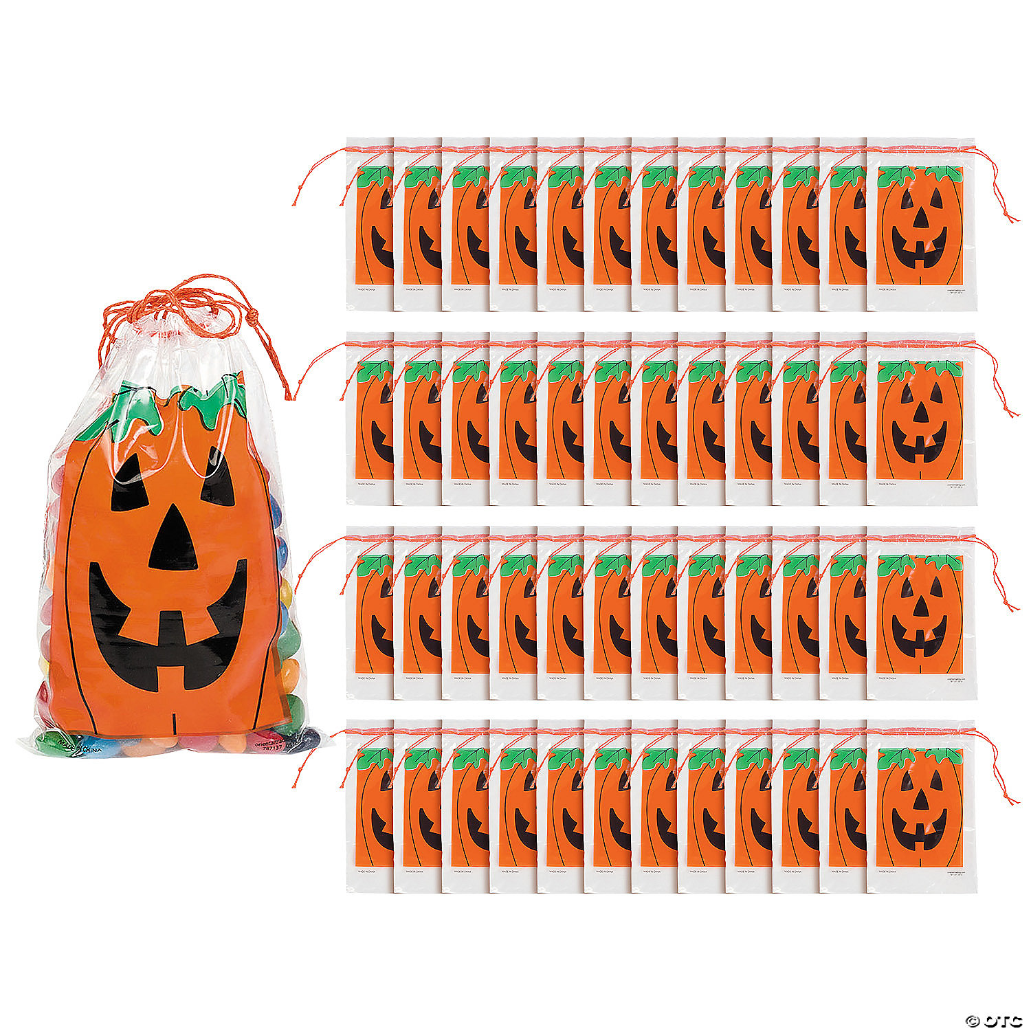 2 3/4" x 4" Bulk Mini Jack-O’-Lantern Paper Drawstring Treat Bags - 144 Pc. 3 2 3/4" x 4" Bulk Mini Jack-O’-Lantern Paper Drawstring Treat Bags - 144 Pc.