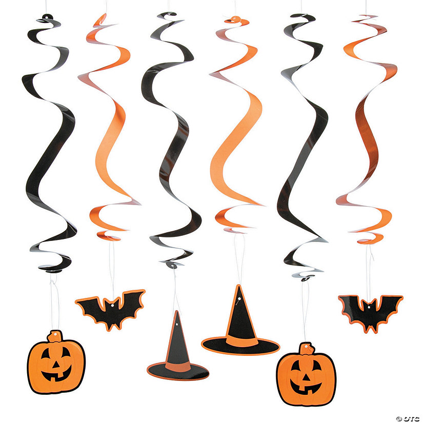 26" Hanging Swirl Halloween Decorations - 24 Pc. 3 26" Hanging Swirl Halloween Decorations - 24 Pc.