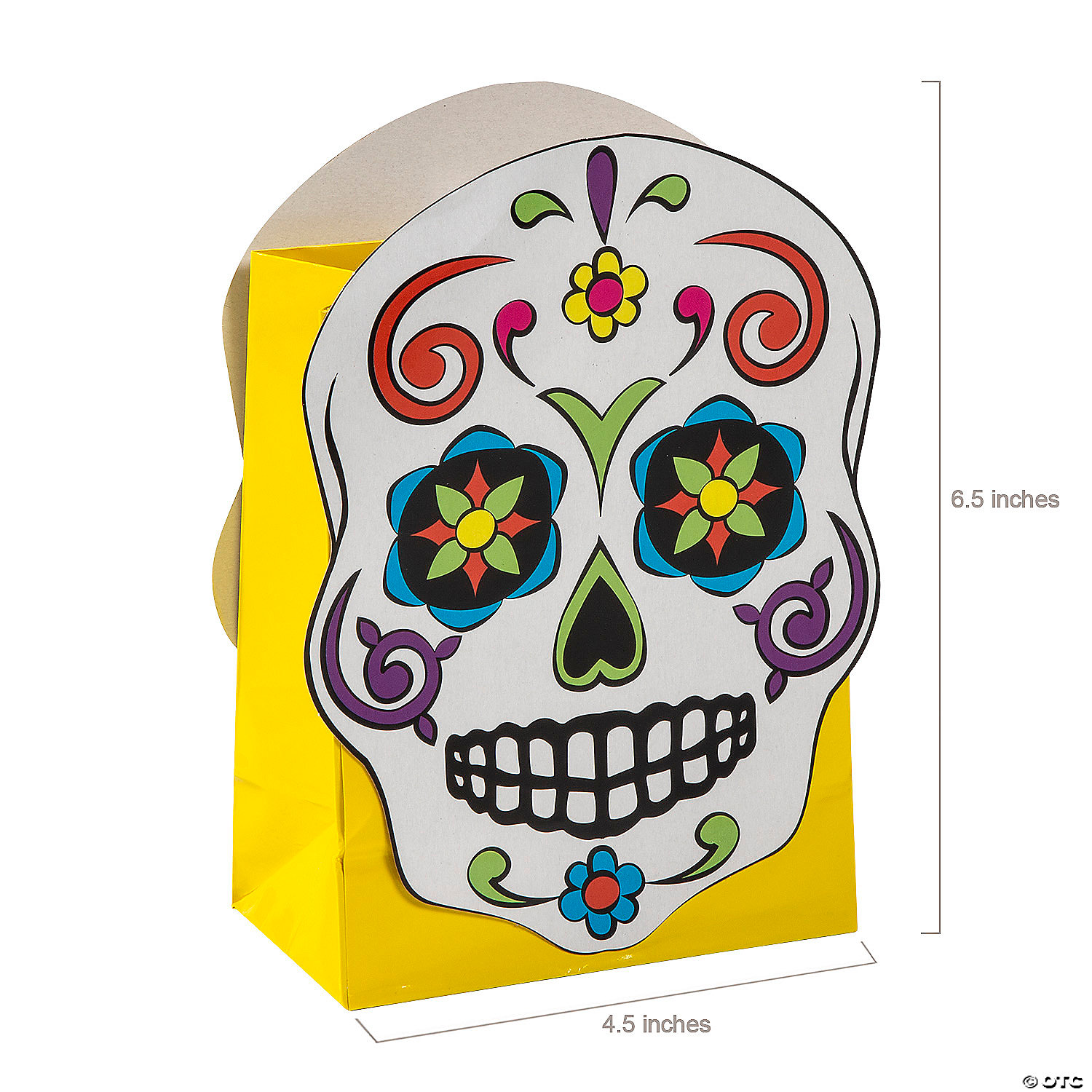 4 1/2" x 6 1/2" Small Day of the Dead Paper Gift Bags - 12 Pc. 4 4 1/2" x 6 1/2" Small Day of the Dead Paper Gift Bags - 12 Pc. - Image 2