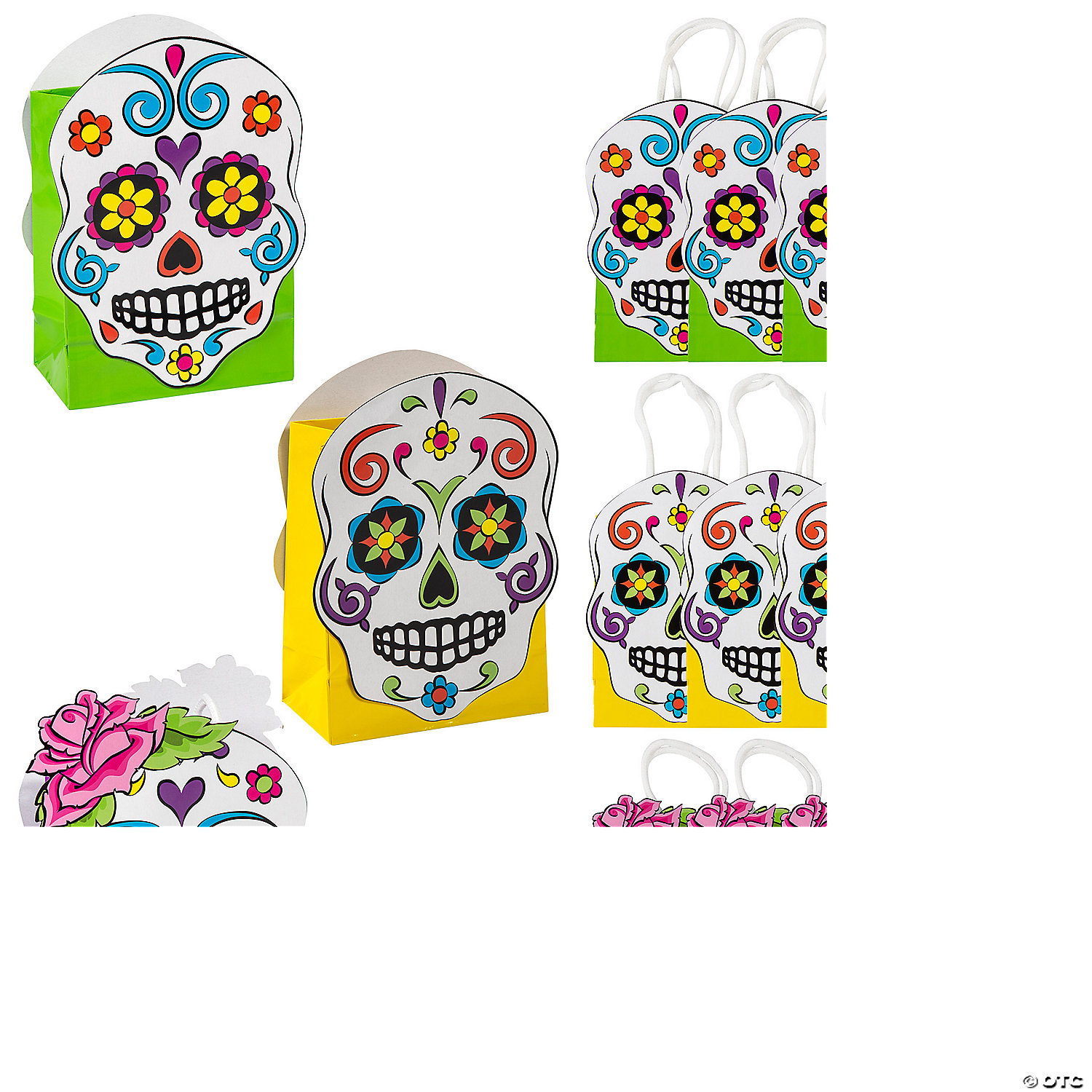 4 1/2" x 6 1/2" Small Day of the Dead Paper Gift Bags - 12 Pc. 3 4 1/2" x 6 1/2" Small Day of the Dead Paper Gift Bags - 12 Pc.