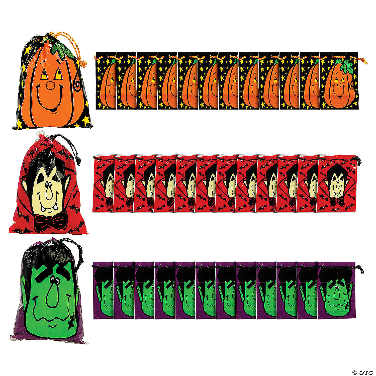 5 1/2" x 7 1/2" Large Halloween Plastic Drawstring Treat Bags - 36 Pc. 3 5 1/2" x 7 1/2" Large Halloween Plastic Drawstring Treat Bags - 36 Pc.