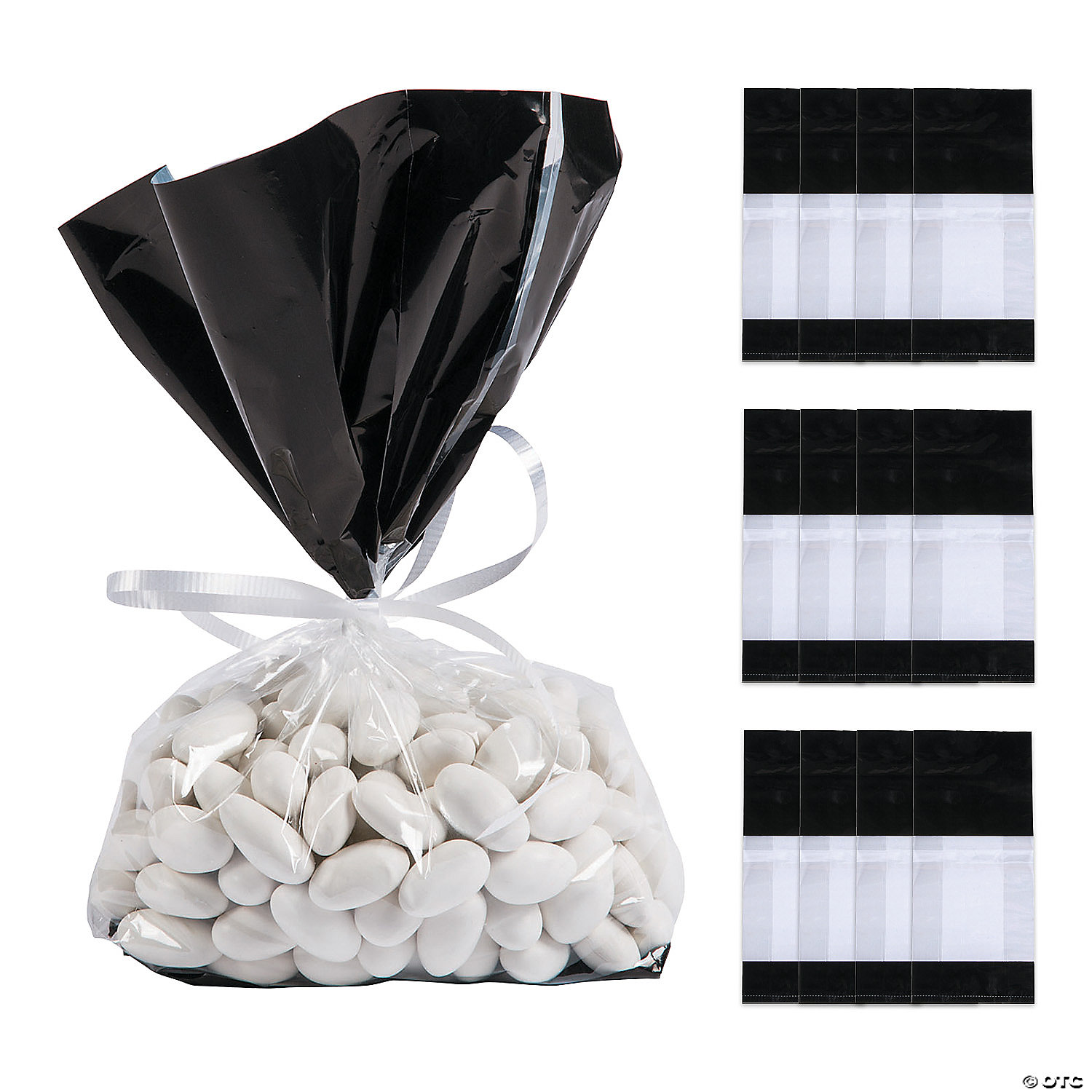 Metallic Banded Cellophane Bags - 12 Pc. 3 Metallic Banded Cellophane Bags - 12 Pc.