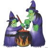 6 ft. Airblown Double Bubble Witches With Cauldron -Halloween Costumes Halloween Party Supplies🎃 Sales 6 ft airblown double bubble witches with cauldronss64022g