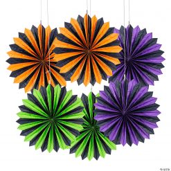 6" Halloween Hanging Paper Fans - 6 Pc.