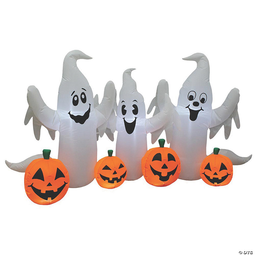73" Blow Up Inflatable Ghosts with Pumpkins Halloween Decoration 3 73" Blow Up Inflatable Ghosts with Pumpkins Halloween Decoration