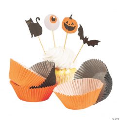 Basic Boo Cupcake Wrappers with Picks - 48 Pc.