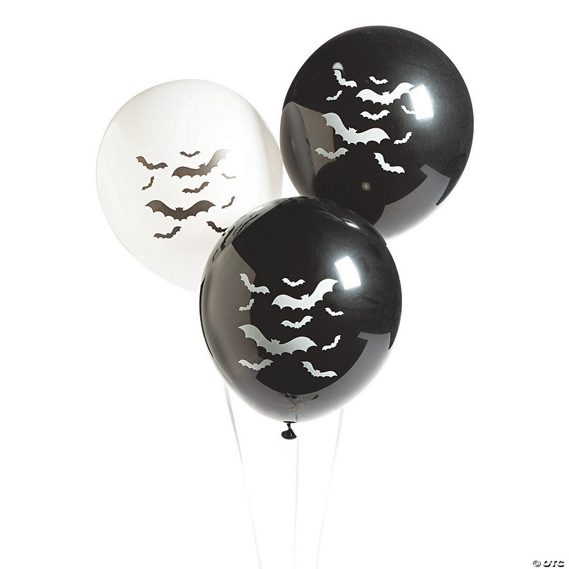 Bat-Printed 11" Latex Balloons 3 Bat-Printed 11" Latex Balloons