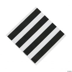 Black & White Striped Luncheon Napkins