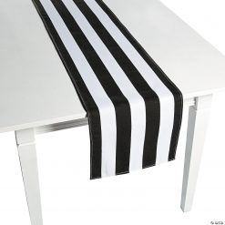 Black & White Striped Table Runners - 3 Pc.
