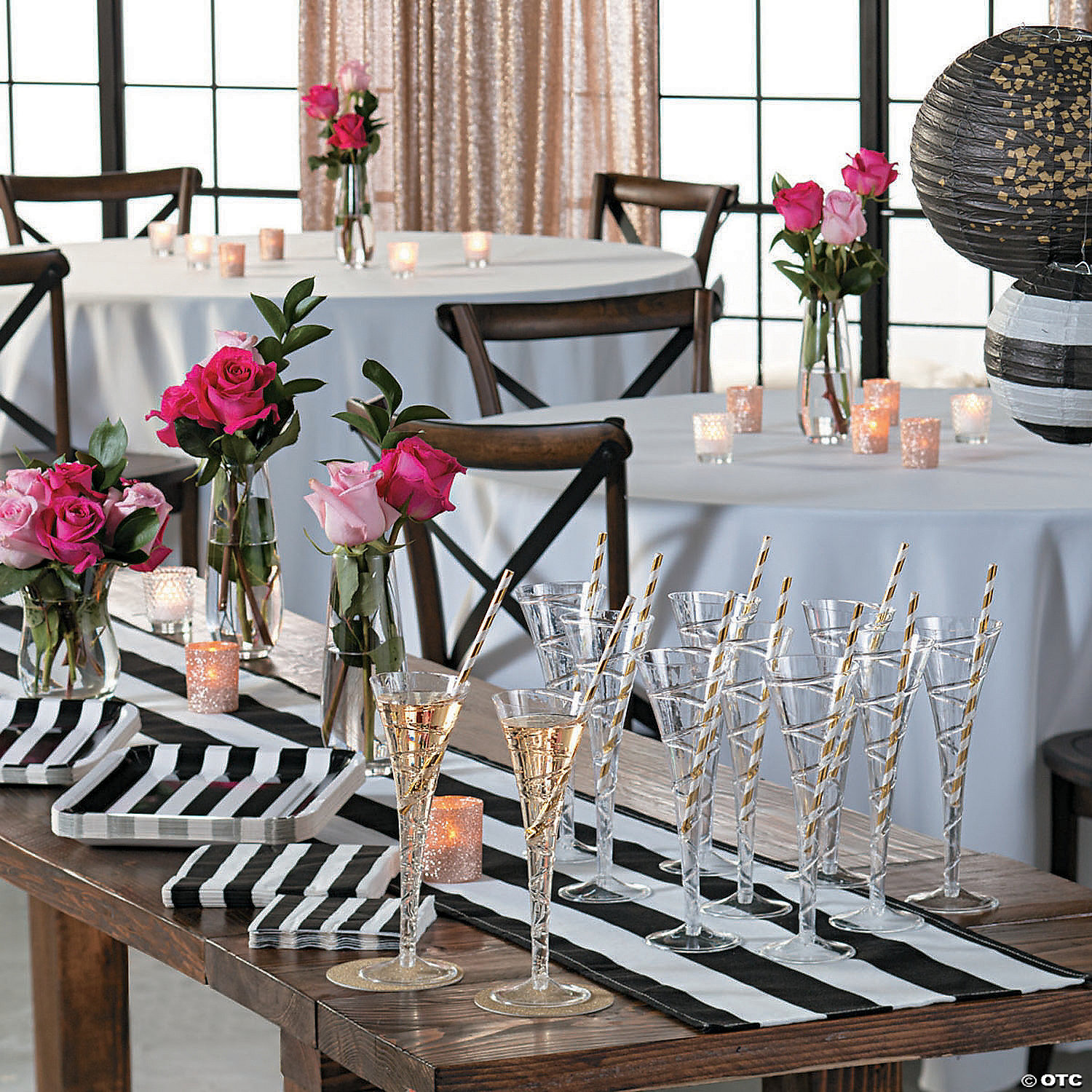 Black & White Striped Table Runners - 3 Pc. 6 Black & White Striped Table Runners - 3 Pc. - Image 4