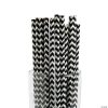 Chevron Paper Straws - 24 Pc. 2 Chevron Paper Straws - 24 Pc. -Halloween Costumes Halloween Party Supplies🎃 Sales black chevron paper straws 24 pc 13660614