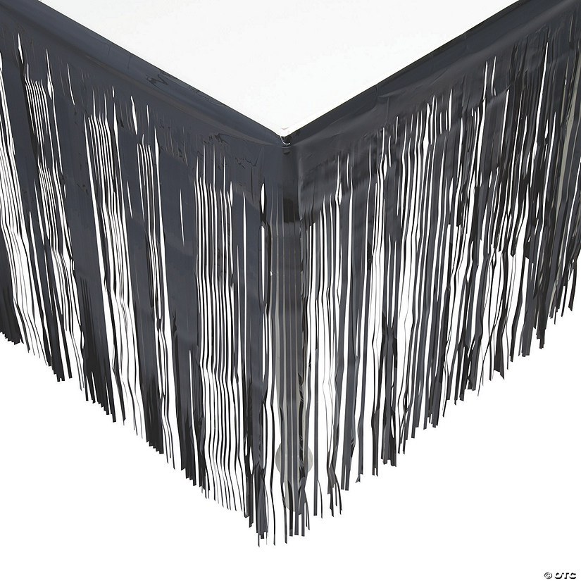 Metallic Fringe Plastic Table Skirt 3 Metallic Fringe Plastic Table Skirt