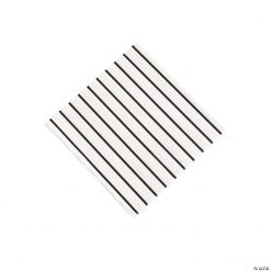 Black Metallic Stripe Beverage Napkins - 32 Pc.