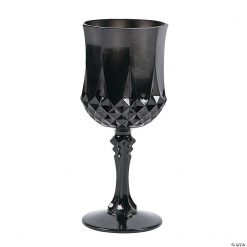Patterned Plastic Wine Glasses - 12 Ct.