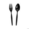 Fork & Spoon Plastic Cutlery Sets - 16 Ct. 1 Fork & Spoon Plastic Cutlery Sets - 16 Ct. -Halloween Costumes Halloween Party Supplies🎃 Sales black plastic fork and spoon cutlery set 16 ct 70 5119