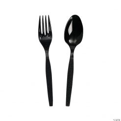 Fork & Spoon Plastic Cutlery Sets - 16 Ct.