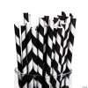 Striped Paper Straws - 24 Pc. 1 Striped Paper Straws - 24 Pc. -Halloween Costumes Halloween Party Supplies🎃 Sales black striped paper straws 24 pc 13617378