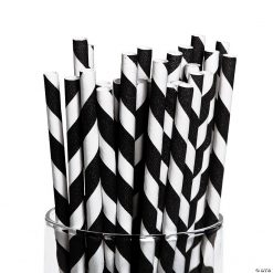Striped Paper Straws - 24 Pc.