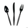 Bulk Plastic Cutlery Sets for 70 - 210 Ct. -Halloween Costumes Halloween Party Supplies🎃 Sales bulk black plastic cutlery set 210 ct 13644615