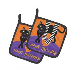 Caroline's Treasures, Halloween, Halloween Witches Feet Pair of Pot Holders, 7.5 x 7.5,