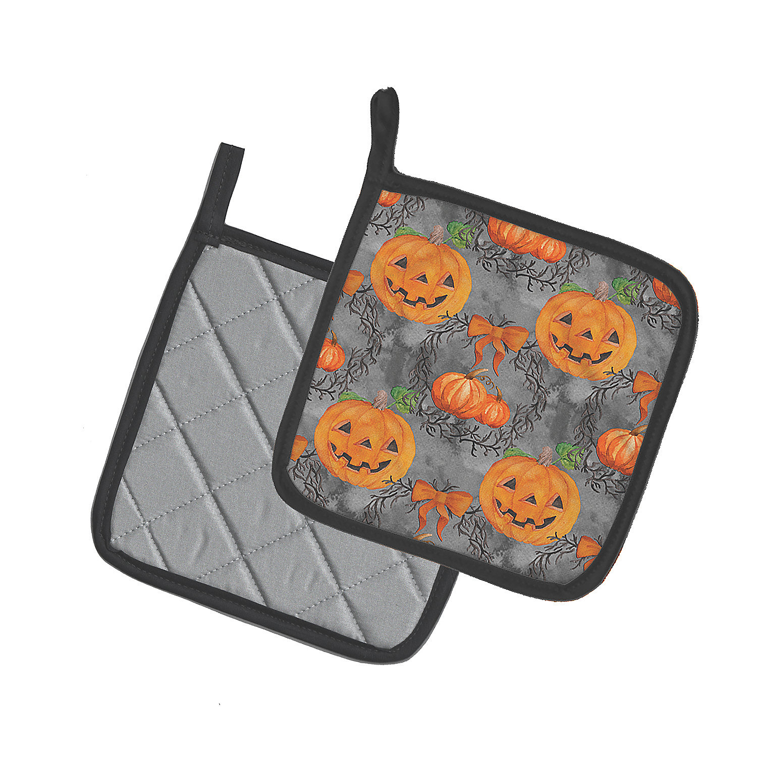 Caroline's Treasures, Halloween, Watecolor Halloween Pumpkins Pair of Pot Holders, 7.5 x 7.5, Seasonal 4 Caroline's Treasures, Halloween, Watecolor Halloween Pumpkins Pair of Pot Holders, 7.5 x 7.5, Seasonal - Image 2