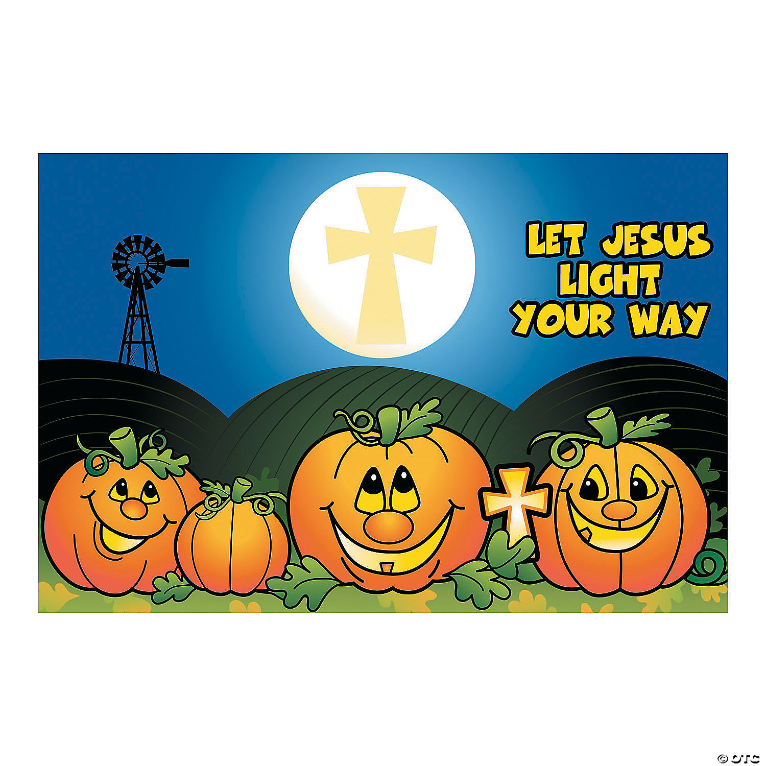 Christian Pumpkin Backdrop Banner Halloween Decoration - 3 Pc. 3 Christian Pumpkin Backdrop Banner Halloween Decoration - 3 Pc.