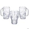 Clear Skull Plastic Mugs - 12 Ct.
