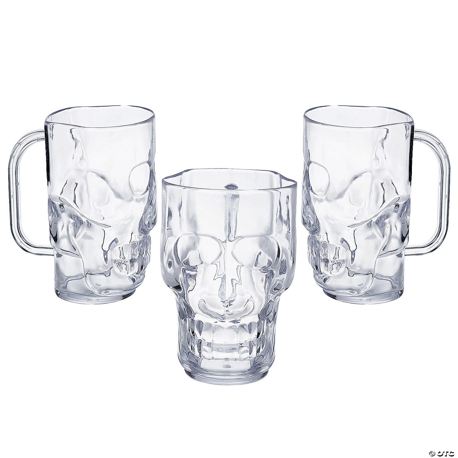 Clear Skull Plastic Mugs - 12 Ct. 3 Clear Skull Plastic Mugs - 12 Ct.