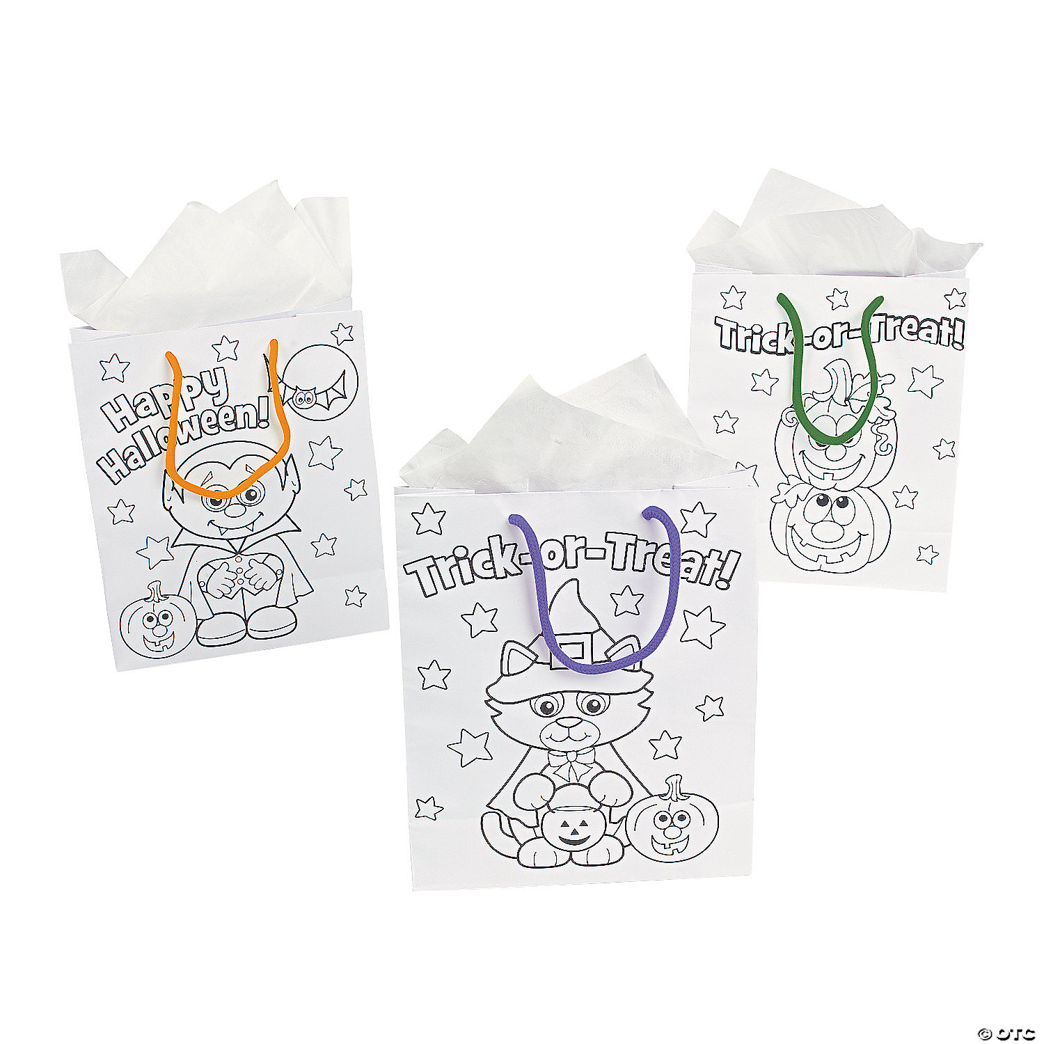 Color Your Own Medium Halloween Gift Bags - 12 Pc. 4 Color Your Own Medium Halloween Gift Bags - 12 Pc. - Image 2