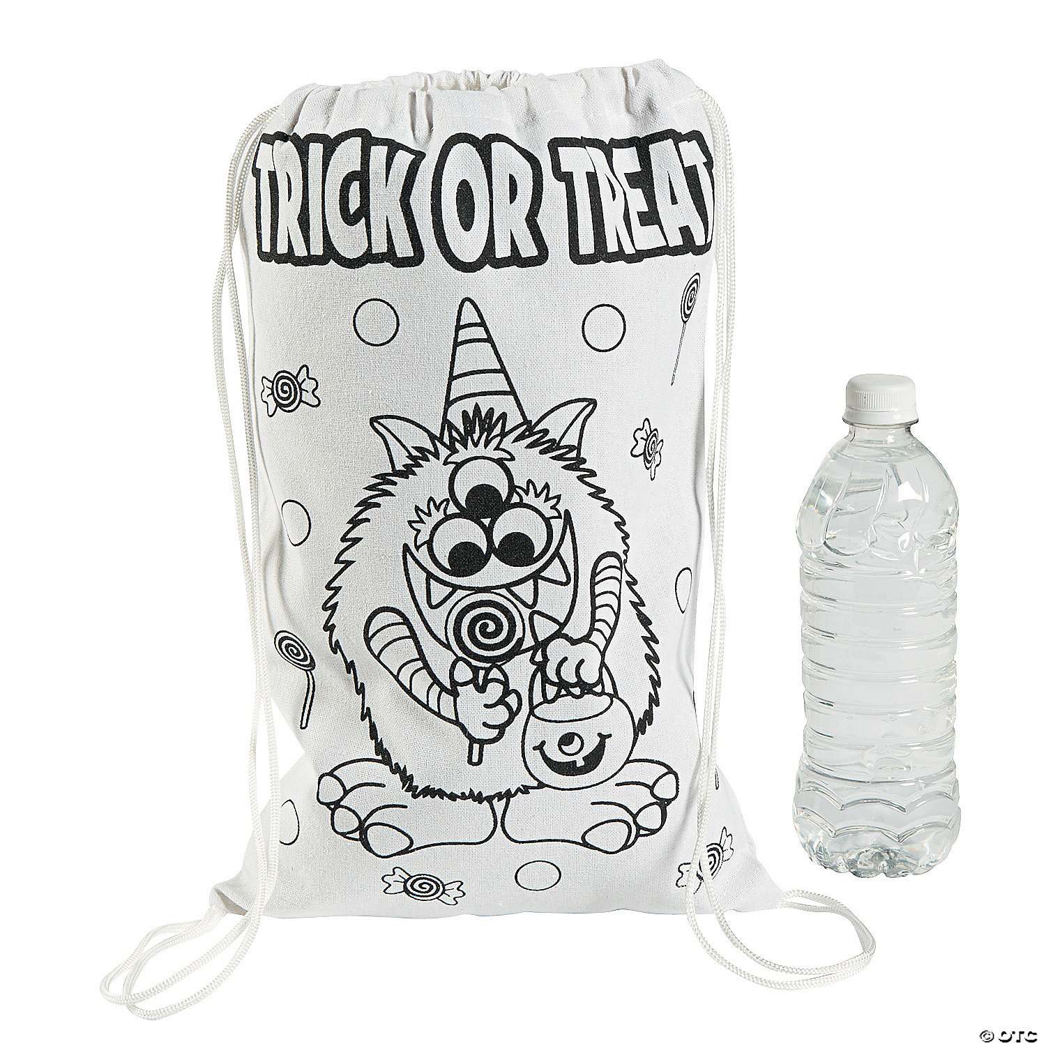 Color Your Own Medium Trick-or-Treat Drawstring Bags - 12 Pc. 4 Color Your Own Medium Trick-or-Treat Drawstring Bags - 12 Pc. - Image 2
