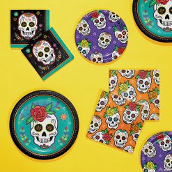 Creative Converting Dia de Muertos Party Supplies Kit, 48 ct