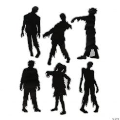 Creepy Zombie Silhouette Cutouts Halloween Decorations - 6 Pc.