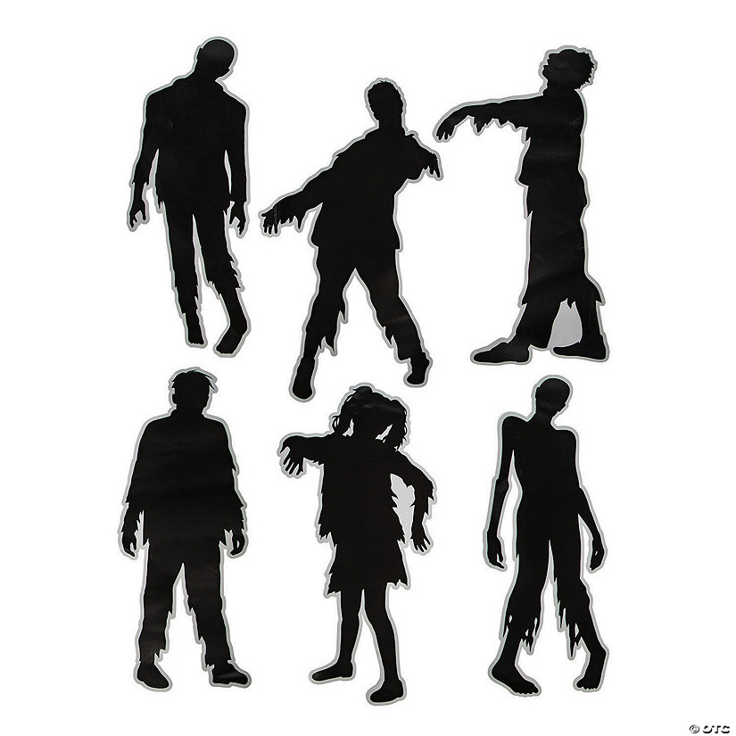 Creepy Zombie Silhouette Cutouts Halloween Decorations - 6 Pc. 3 Creepy Zombie Silhouette Cutouts Halloween Decorations - 6 Pc.