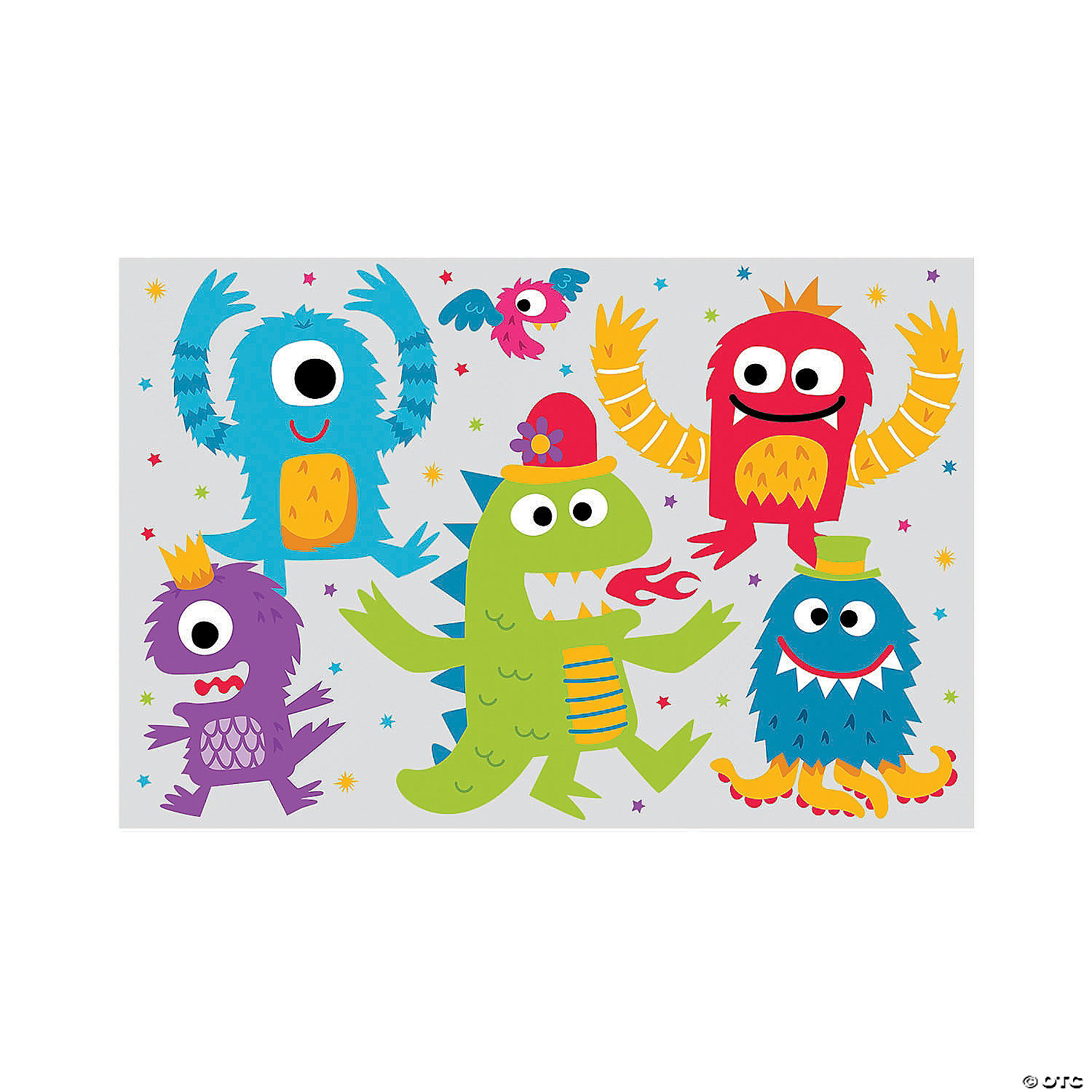 Cute Monster Backdrop - 3 Pc. 3 Cute Monster Backdrop - 3 Pc.
