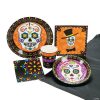 Day of the Dead Tableware Kit for 8 Guests 2 Day of the Dead Tableware Kit for 8 Guests -Halloween Costumes Halloween Party Supplies🎃 Sales day of the dead tableware kit for 8 guests13696861