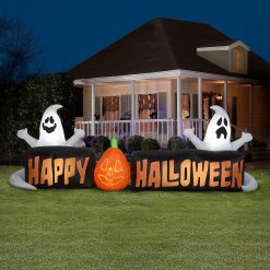 Gemmy Lightshow Airblown Micro Lights Sign Happy Halloween with Ghosts and JOL Scene (White) 3 ft Tall -Halloween Costumes Halloween Party Supplies🎃 Sales gemmy lightshow airblown micro lights sign happy halloween with ghosts and jol scene white 3 ft tall14240323 a01NOWA